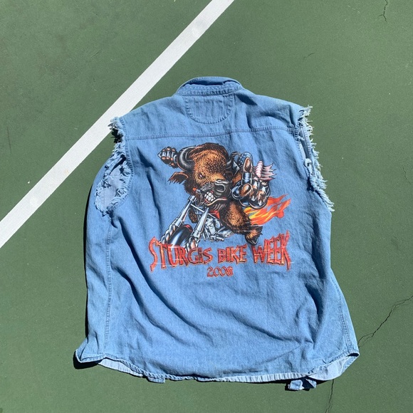 Biker jean jacket - Picture 1 of 2